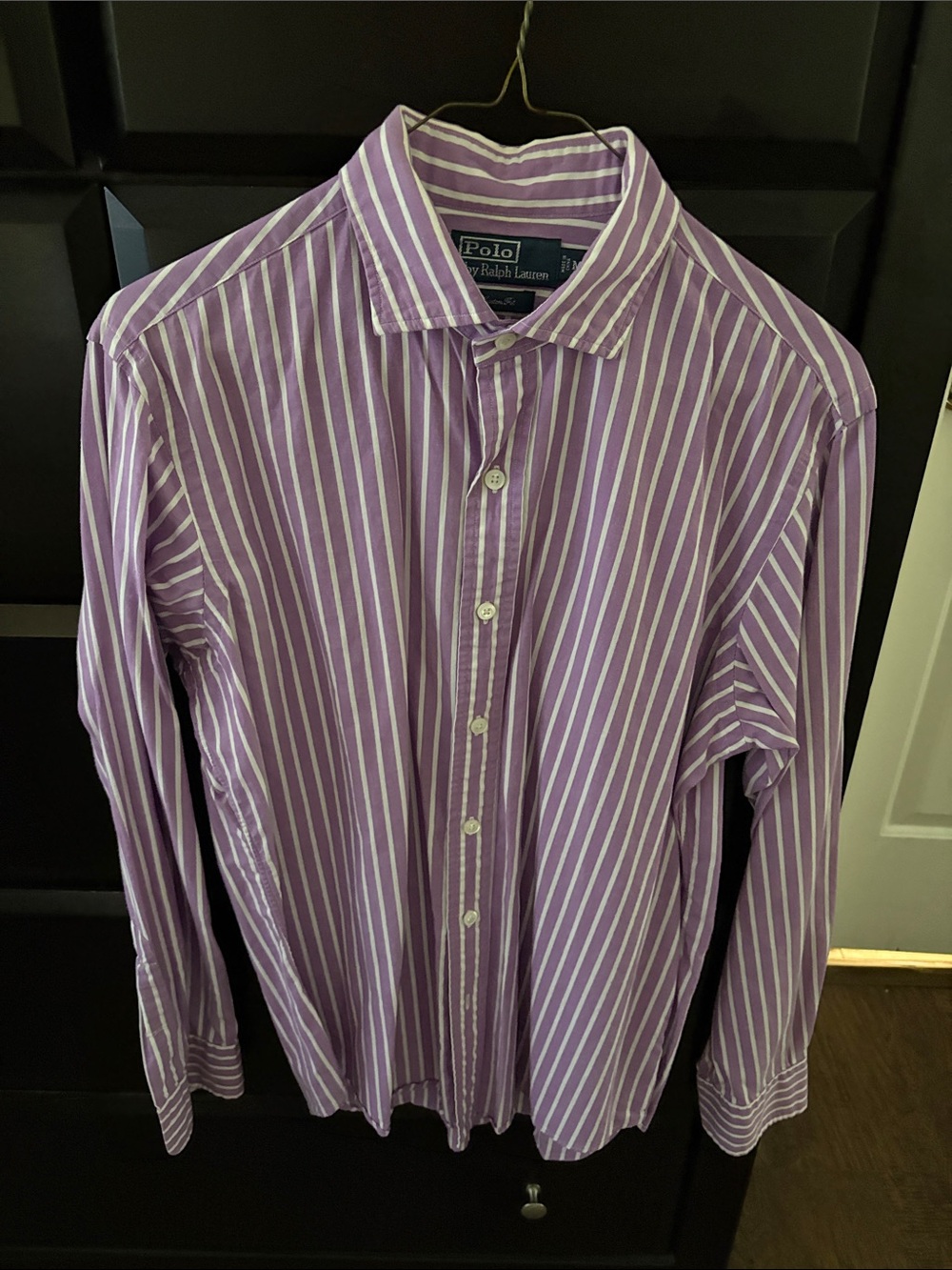 Polo by Ralph Lauren Lavender and White Striped Dress Shirt